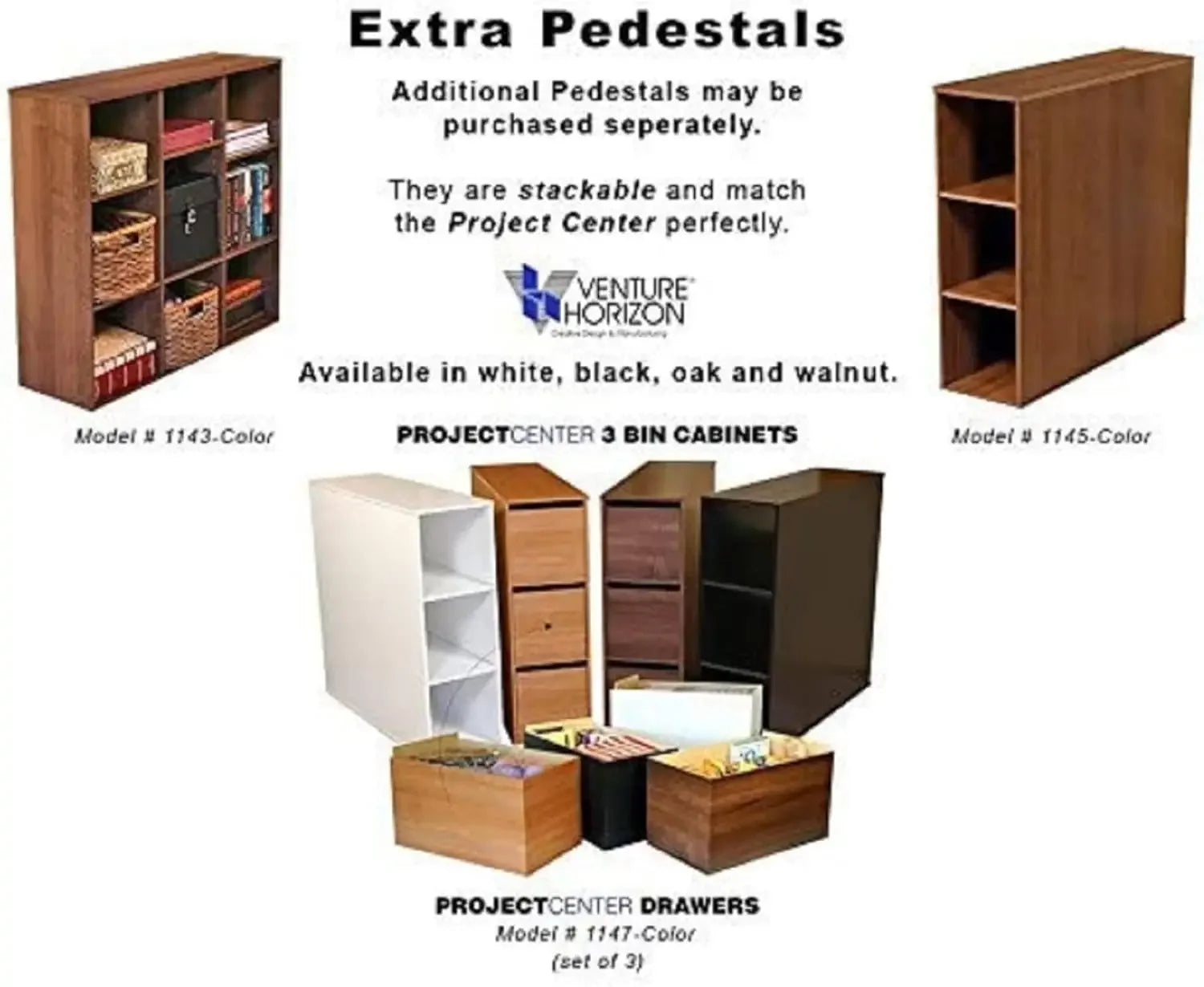 HOT SELLIG QUALITY Project Center Desk With Bookcase And 3 Bin Cabinet,Modern-White