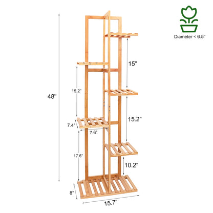 Wisfor Bamboo Corner Plant Stand Multi Tier Flower Holder Shelf