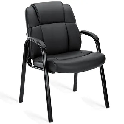 JHK Leather Waiting Room Chairs No Wheels,Guest Chair with Padded Arm Office Guest Chair Conference Room Lobby Table