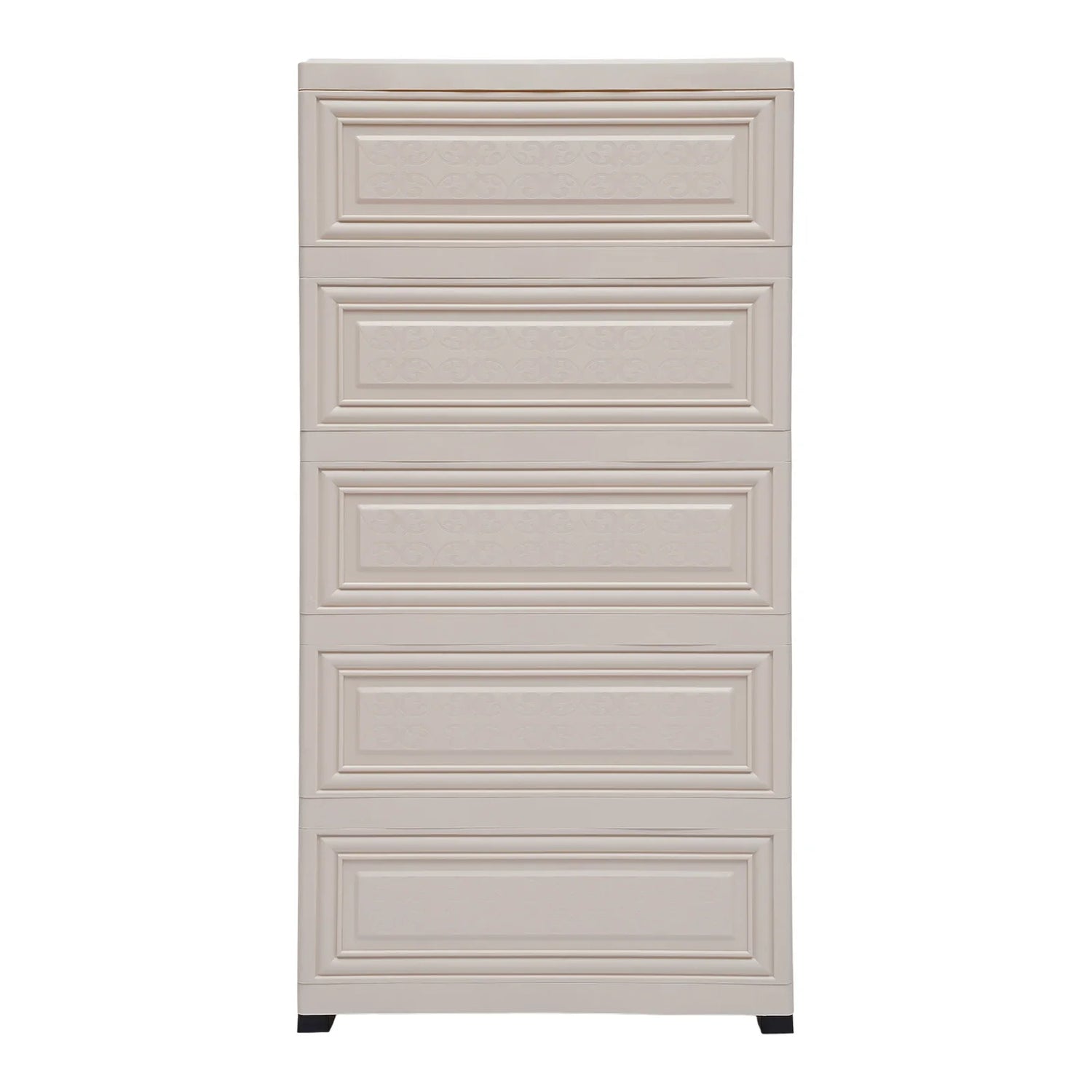 5-Tier Dresser Drawer Multi-Usage W/ Two Locks Bedroom Plastic Clothes Cupboard