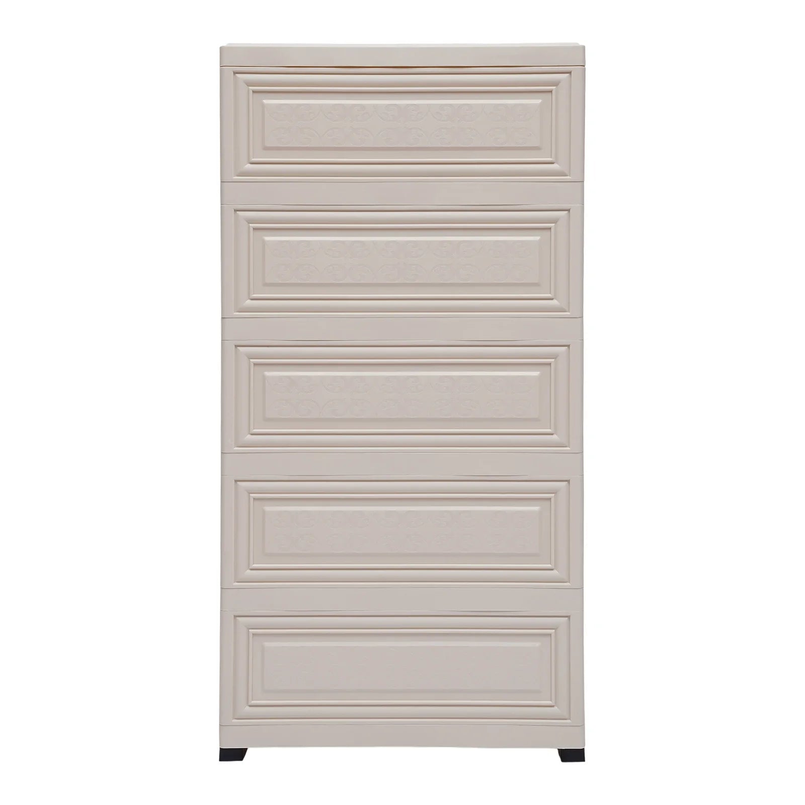 5-Tier Dresser Drawer Multi-Usage W/ Two Locks Bedroom Plastic Clothes Cupboard