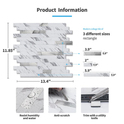 Art3d Peel and Stick Backsplash Tiles for Kitchen and Bathrooms