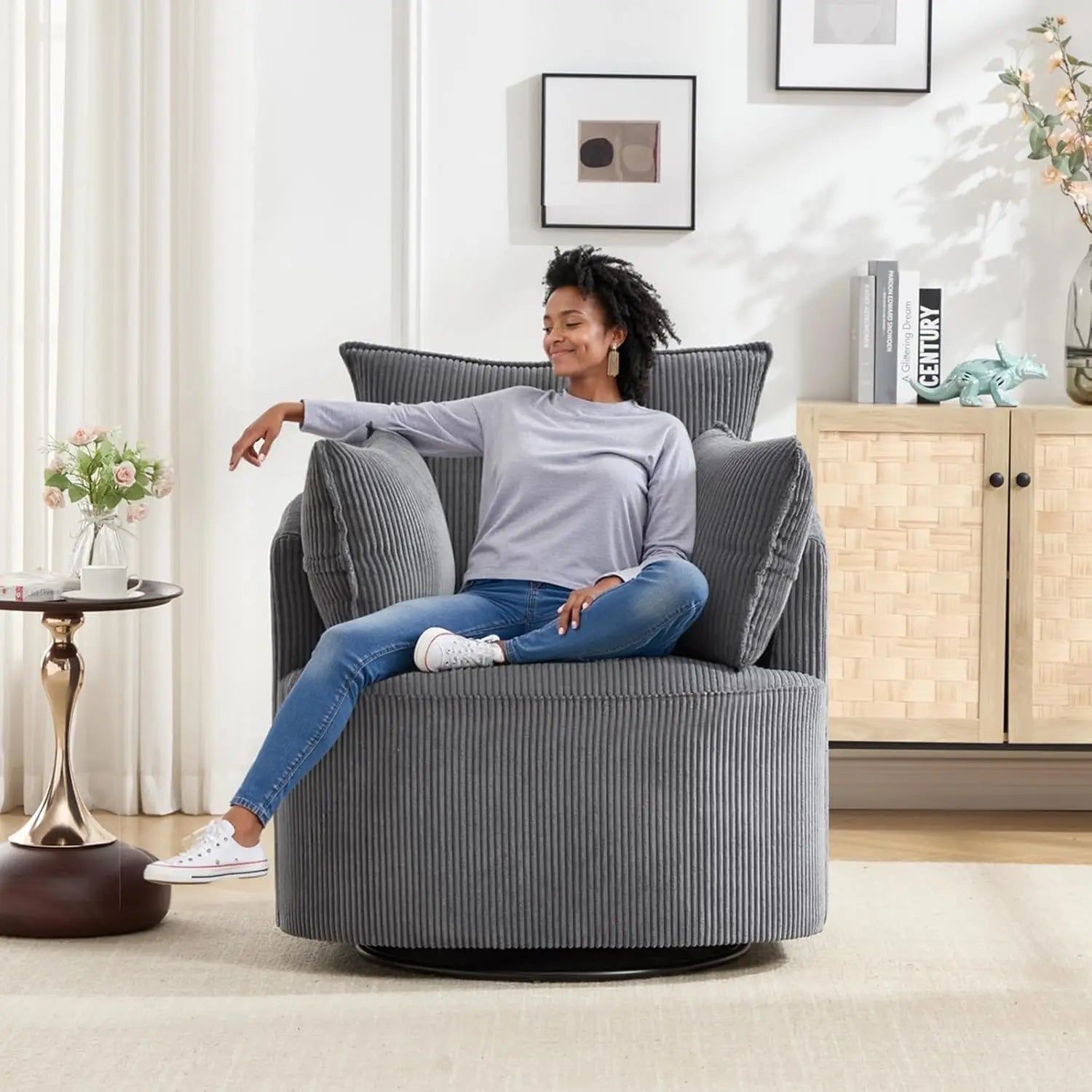 Swivel accent chair,Swivel barrel chair,Reclining armchairs for bedrooms Swivel chair,Upholstered Living Room Chair, Customized