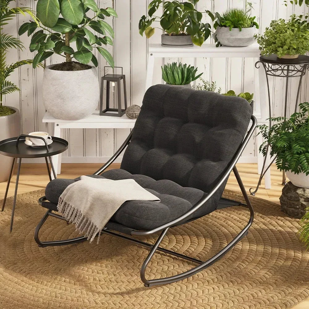 Samba Outdoor Rocking Lounge Chair With Padded Cushions