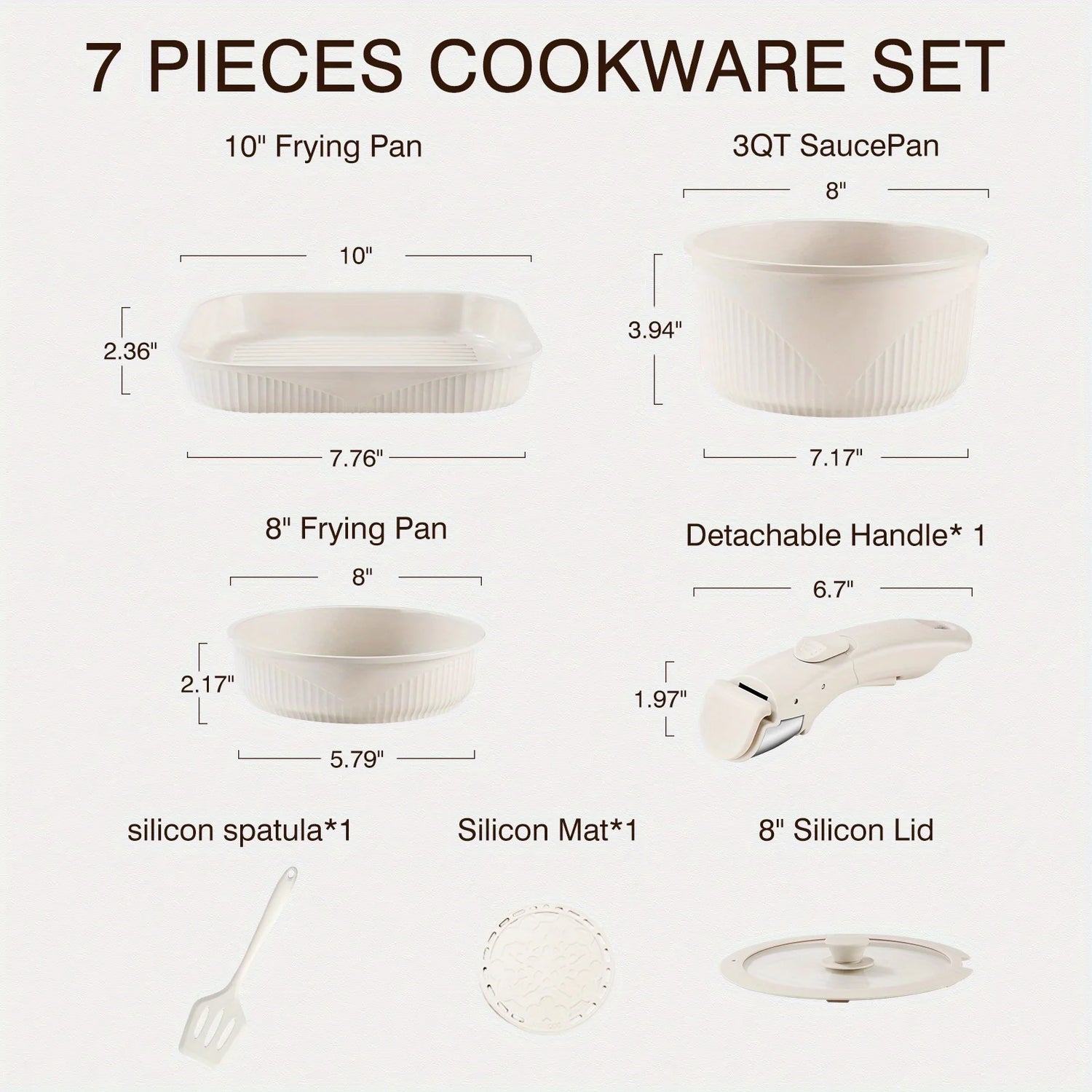 24pcs/7pcs/5pcs Cookware Set Non-Stick Pots &amp; Pans Induction-Ready Kitchen Cookware Set Includes Skillet/Frying Pan/Soup Pot/Ste