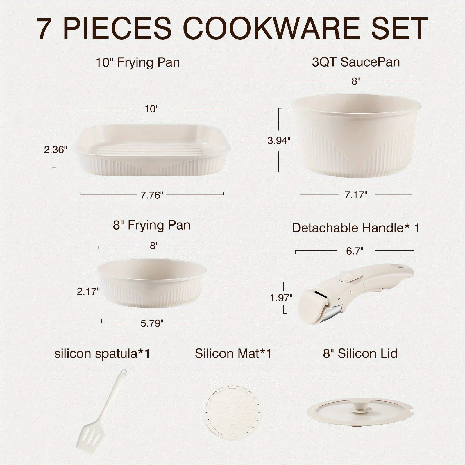 24pcs/7pcs/5pcs Cookware Set Non-Stick Pots &amp; Pans Induction-Ready Kitchen Cookware Set Includes Skillet/Frying Pan/Soup Pot/Ste