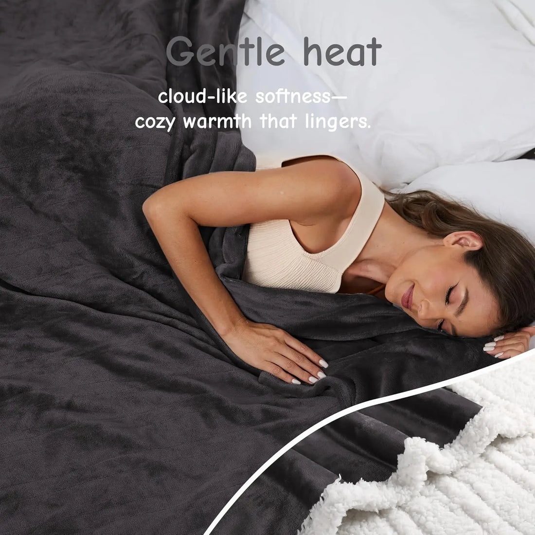 Electric Heated Blanket Full Size 72x84, Soft Flannel with Overheat Protection, 9 Heat Settings &amp; Auto-Off Timer