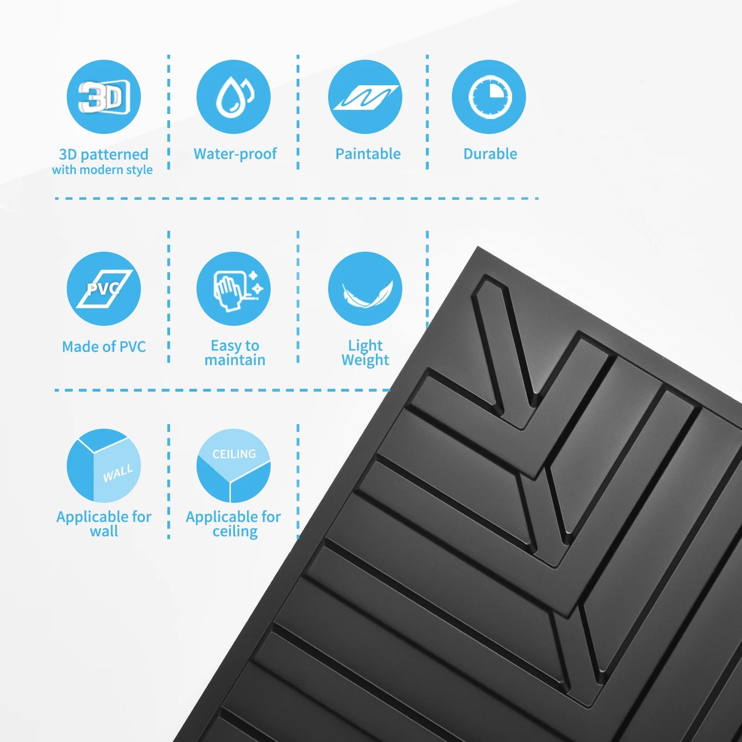 Art3d PVC 3D Textured Drop Ceiling Tiles 12-Pack