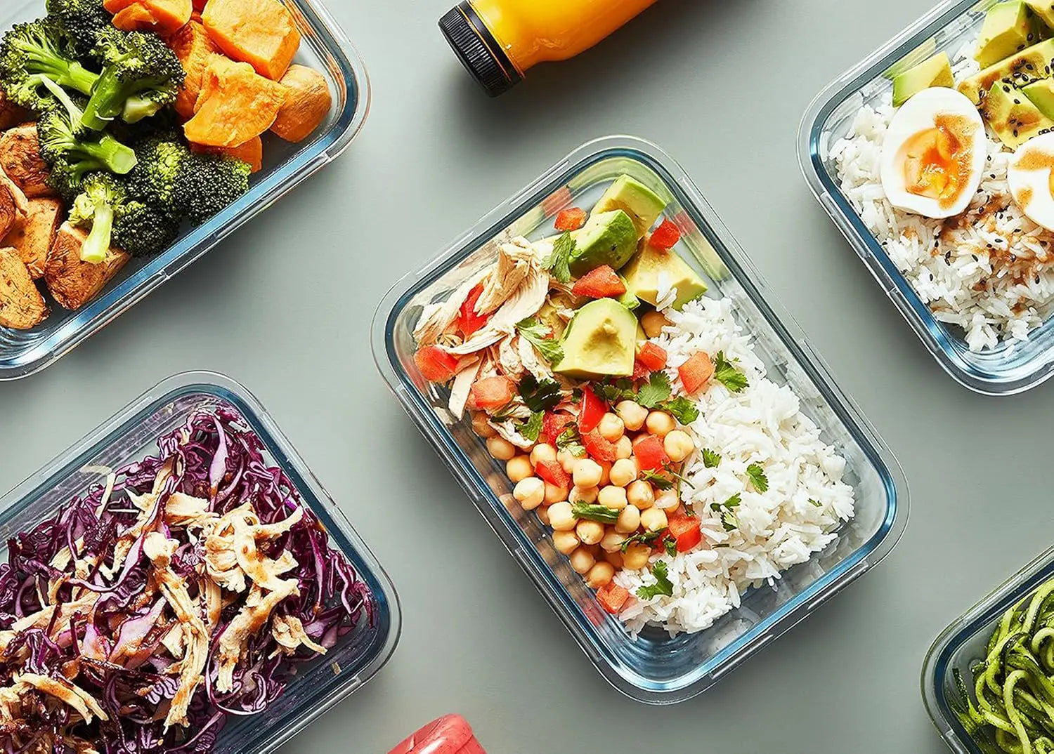 10-Pack Glass Meal Prep Containers with Lids, Airtight Food Storage for Microwave, Oven, Freezer &amp; Dishwasher