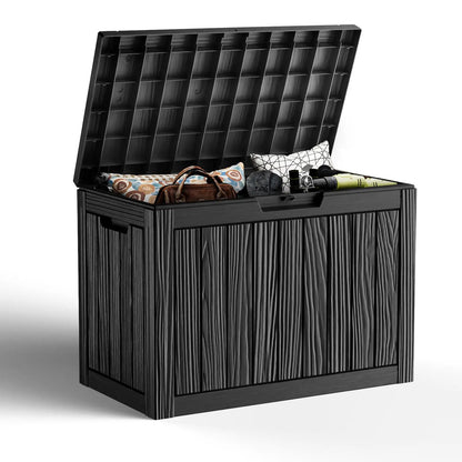 PatioZen 320 Gallon Large Resin Deck Box, Lockable Outdoor Storage Box for Patio Cushions Storage Furniture,Garden Tools