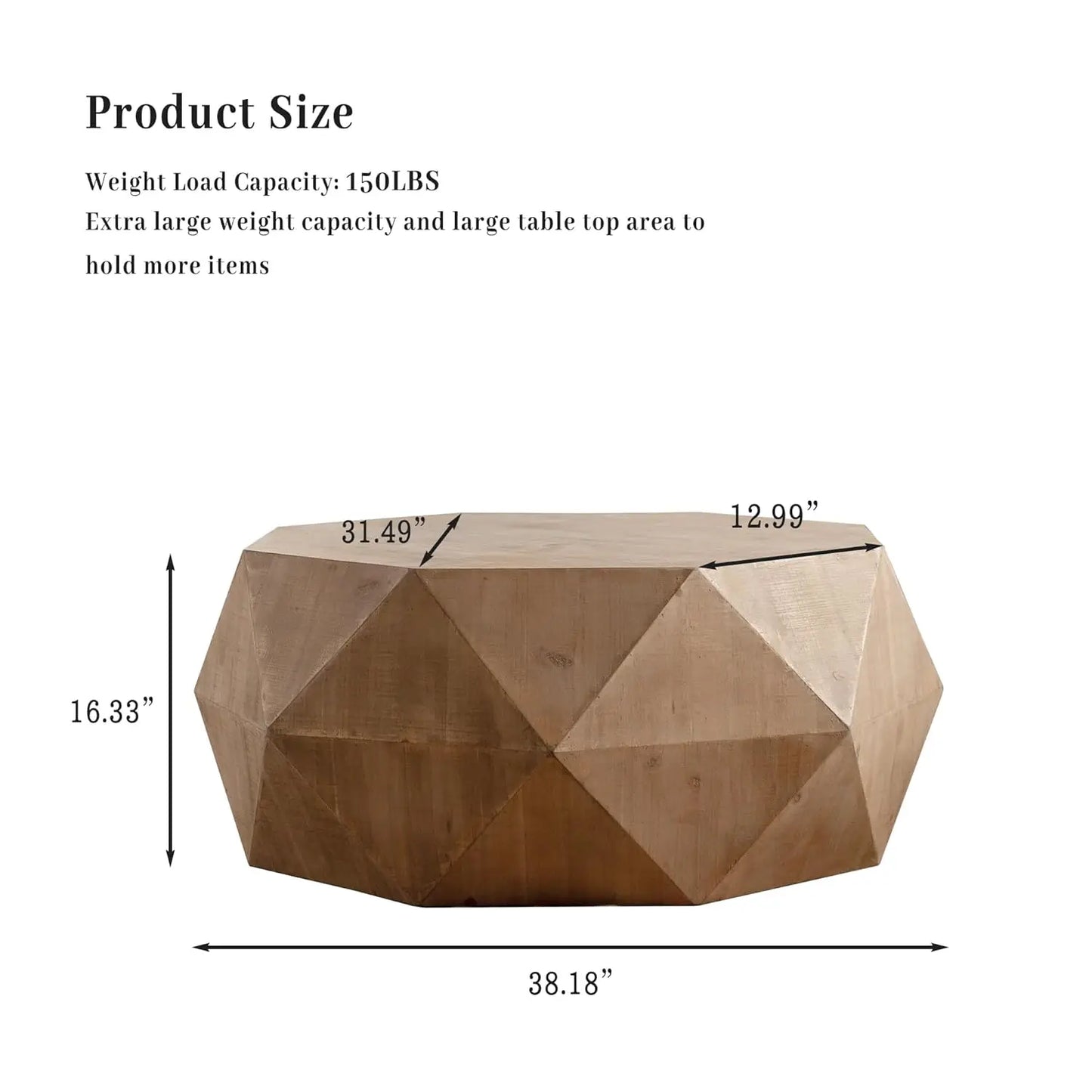 Modern Farmhouse Drum Coffee Table for Living Room