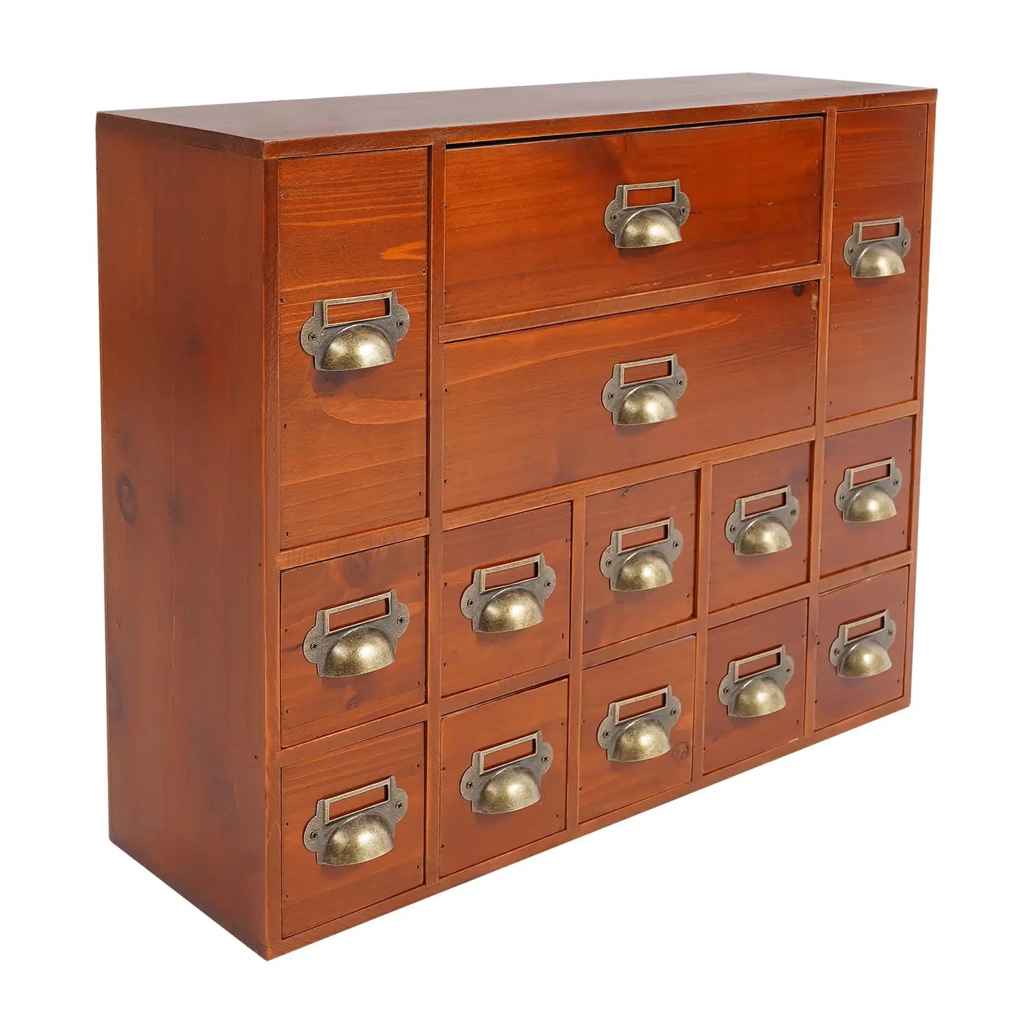 14 Drawers Apothecary Drawers Card Catalog Cabinet,Wooden Storage Box with Drawers,Library Card Catalog Cabinet for Desktop Orga