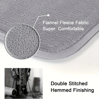 Plush Non Slip Absorbent Flannel Kitchen and Bathroom Floor Mat