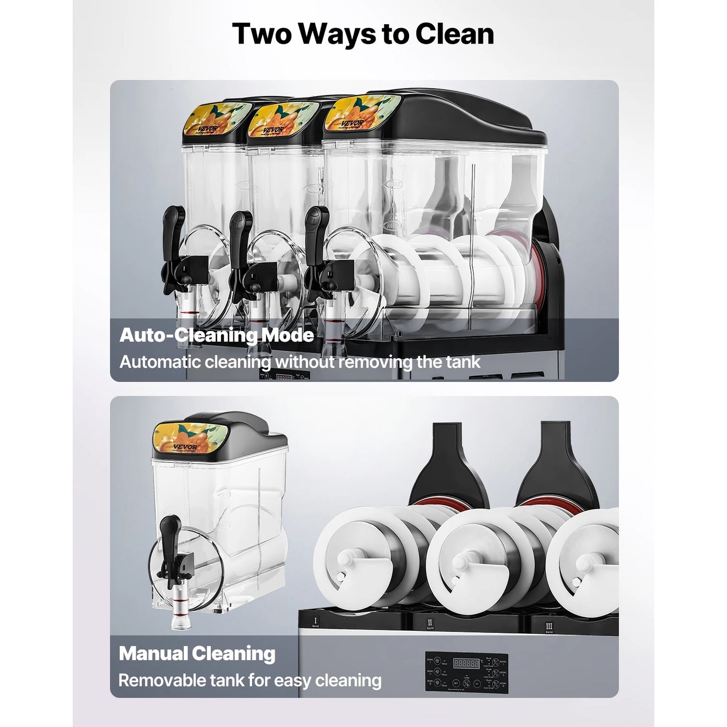 Succebuy 15L Commercial Frozen Drink Maker Triple Tank Slushy Machine Slushie Maker for Home Party Restaurants Cafe Bars