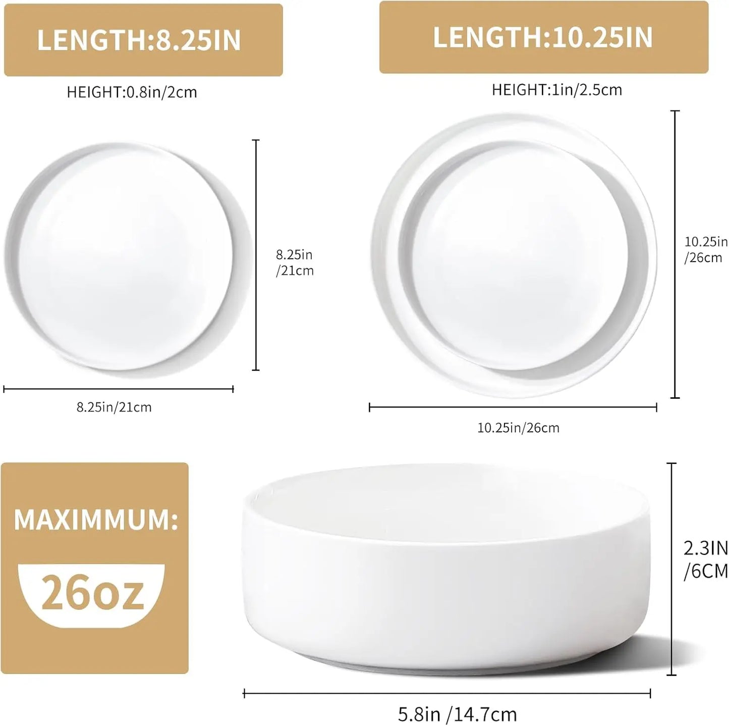 12-Piece Porcelain Dinnerware Set for 4 Microwave and Dishwasher Safe