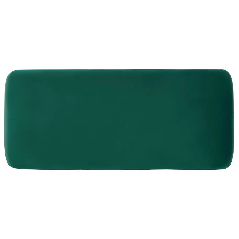 Home Collection Tenko Emerald Green Curved Upholstered Accent Bench, Modern Minimalist Seating for Bedroom, Entryway or Living