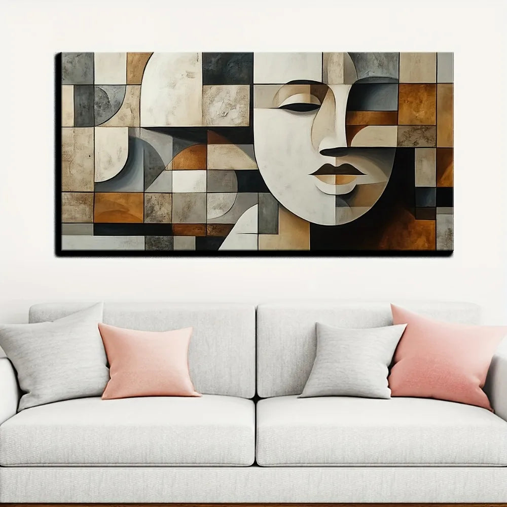 Hign-concerned Abstract Geometric Wall Art Solid Pine Frame