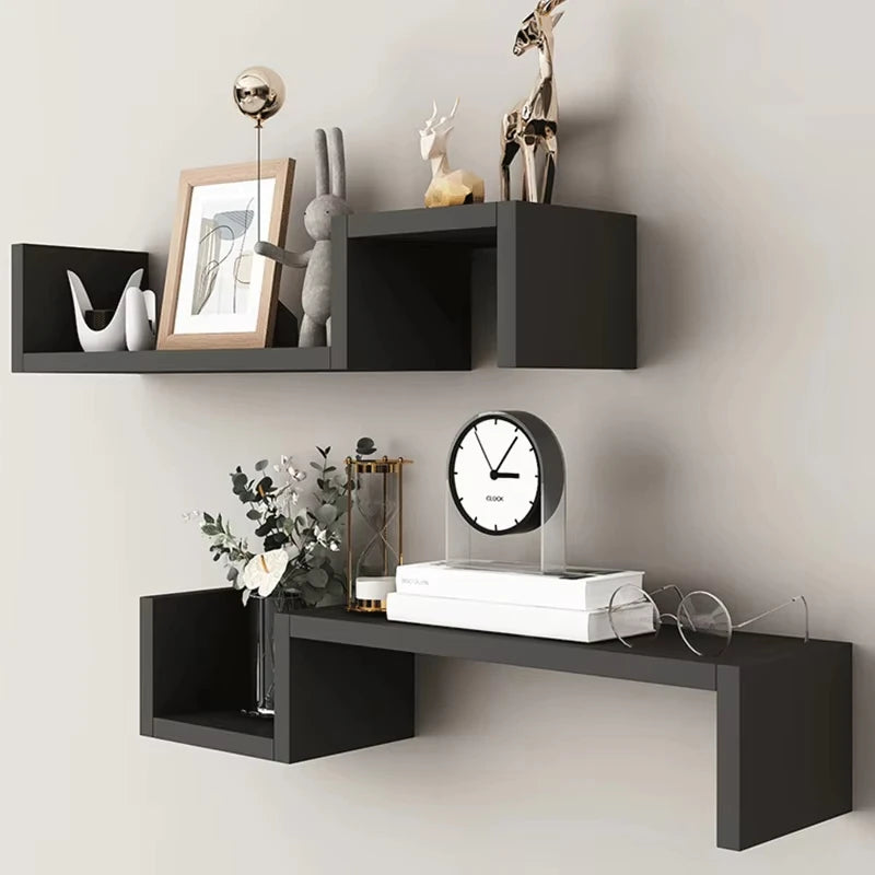 2 PCS floating shelf, partition, wall shelf, reinforcement board, strong load-bearing capacity, simple installation, can be used
