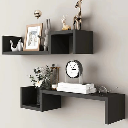 2 PCS floating shelf, partition, wall shelf, reinforcement board, strong load-bearing capacity, simple installation, can be used