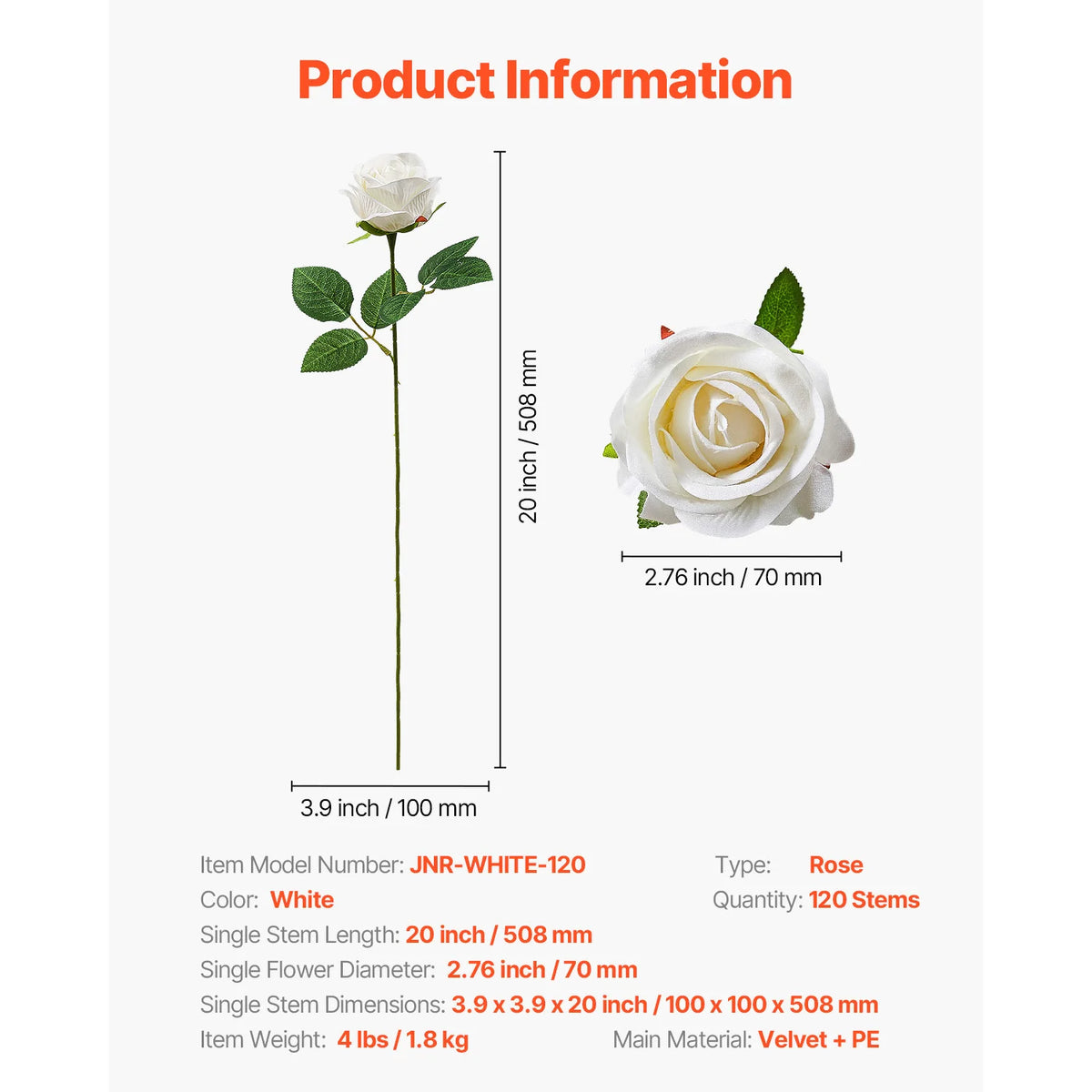 SucceBuy 60/120/500 pcs Artificial Flowers with Stems for DIY Wedding Home Centerpieces Arrangements Party Tables Decorations