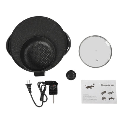 Circular Edition Hotpot Grill Combo Indoor BBQ Electric Hot Pot  Portable Smokeless Grill Temp Control Easy Clean For Home Party