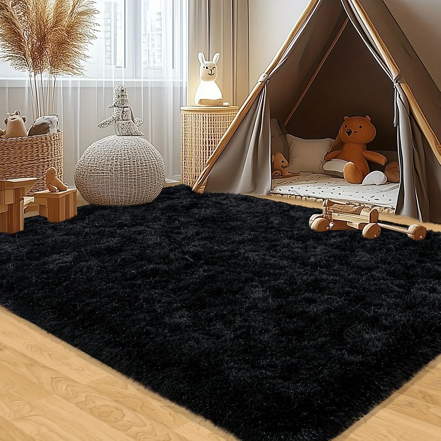 Aubusson Plush Area Rug Geometric Modern Living Room Decor