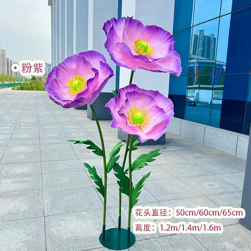 Waterproof Form Artificial Flowers Outdoor Wedding Accessories Plants Decoration Garden Fake Marriage Road Lead Flowers Decor
