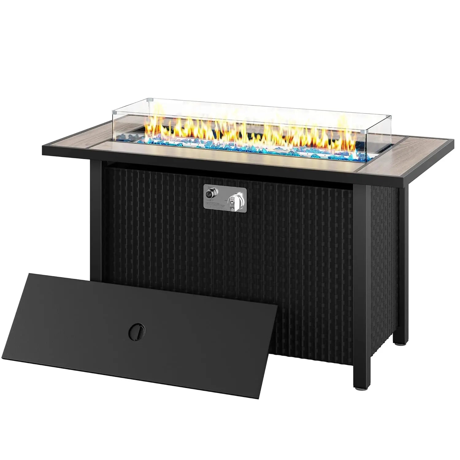 45 Inch Propane Fire Pit Table, 50,000 BTU Outdoor Gas Fire Pit for Patio &amp; Backyard, 2-in-1 Firepit Dining Table, Customized