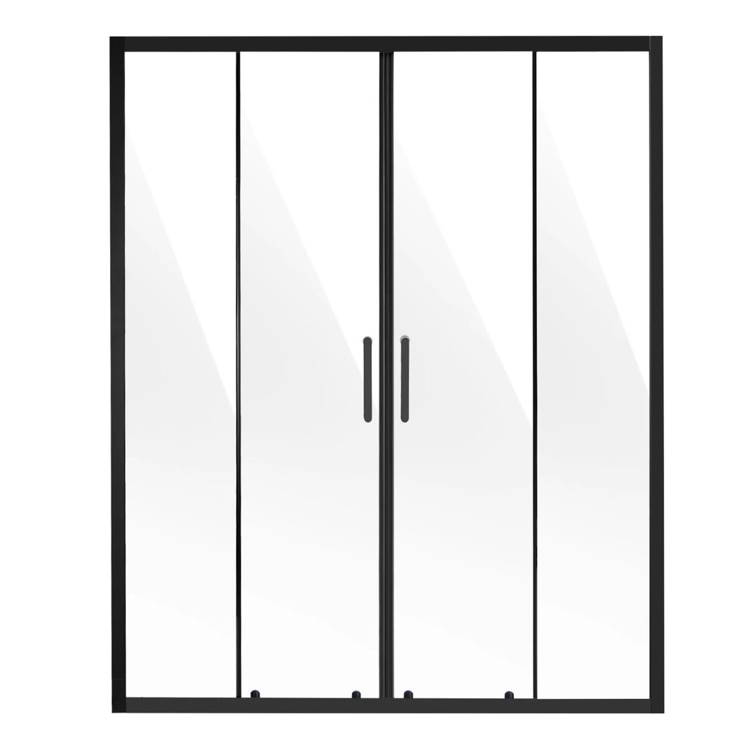 SucceBuy Semi-frameless Shower Door 57.8-59Wx70H in with 1/4in(6mm) Clear Tempered Glass Shatterproof &amp; Stainless Steel Hardware