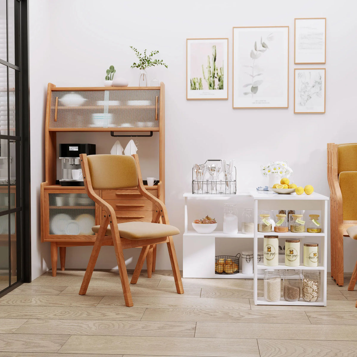HOMCOM L Shaped Rotating Computer Desk with Storage Shelves