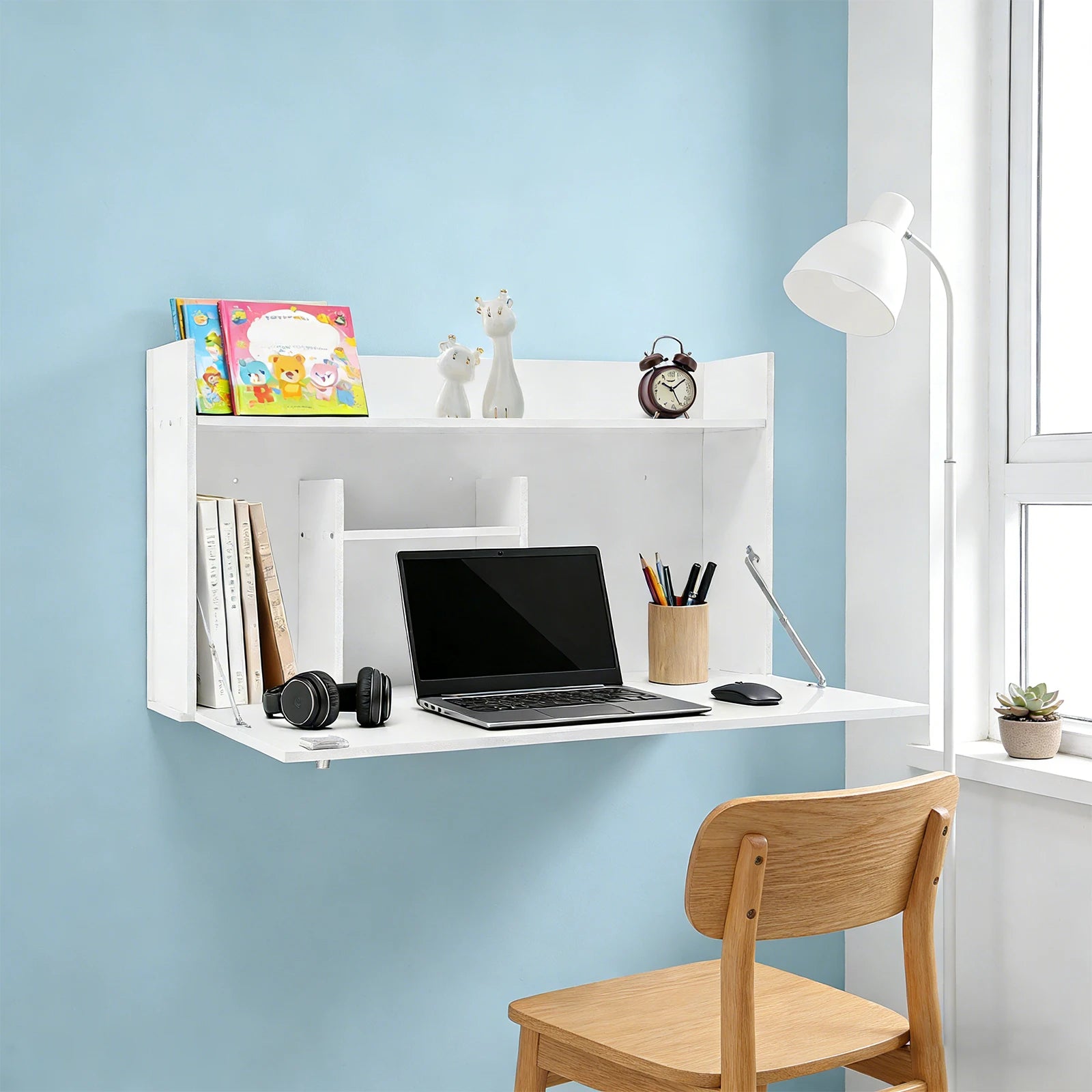 Wall Mounted Foldable Table Cabinet Multifunctional Floating Desk Load Capacity 20kg For Bedrooms, Studies, Offices