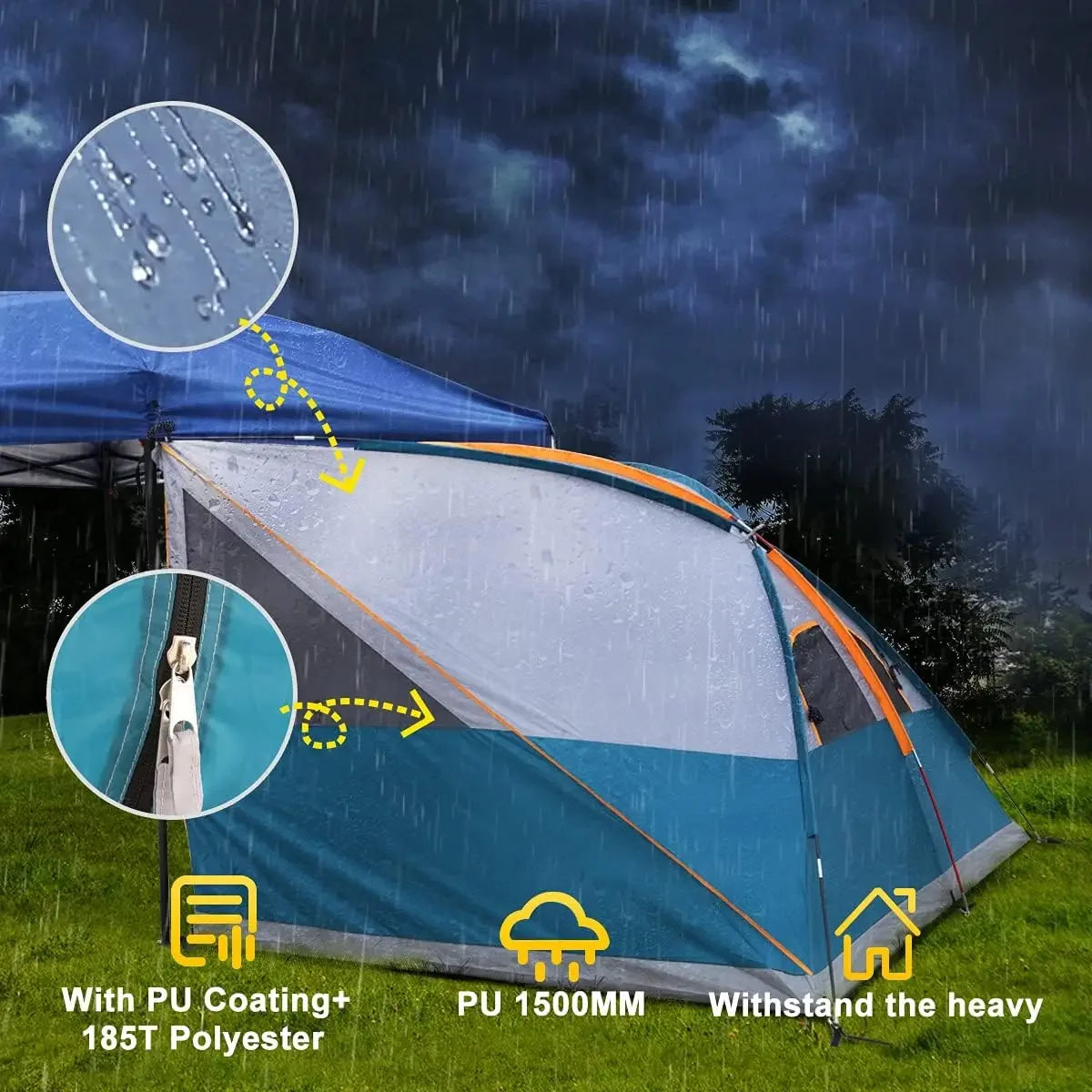 UNP Camping Tent | Canopy Side Tent for 10&