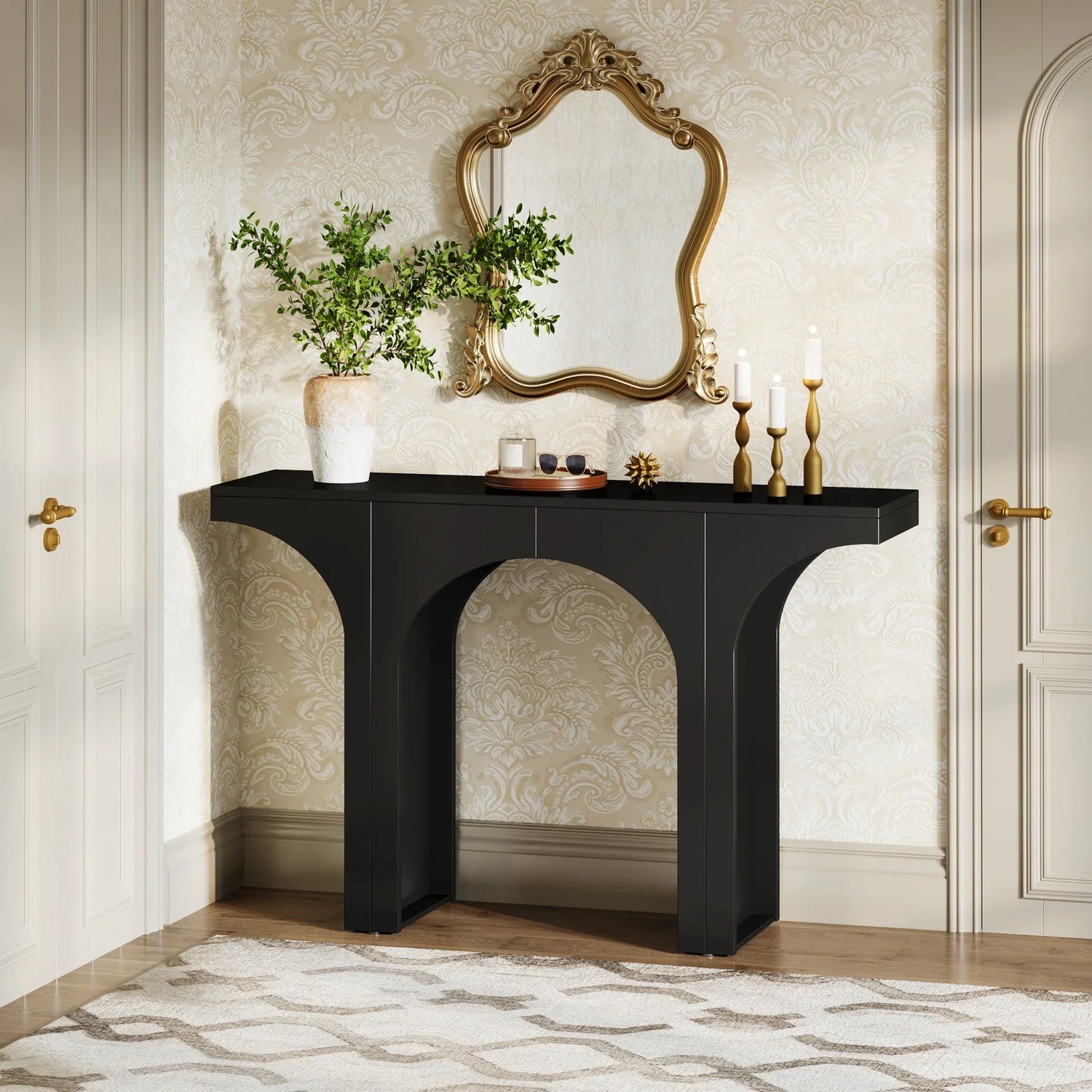 Tribesigns Console Table Modern Entryway Hallway Sofa Table With Arch Base Durable E1 Wood Construction