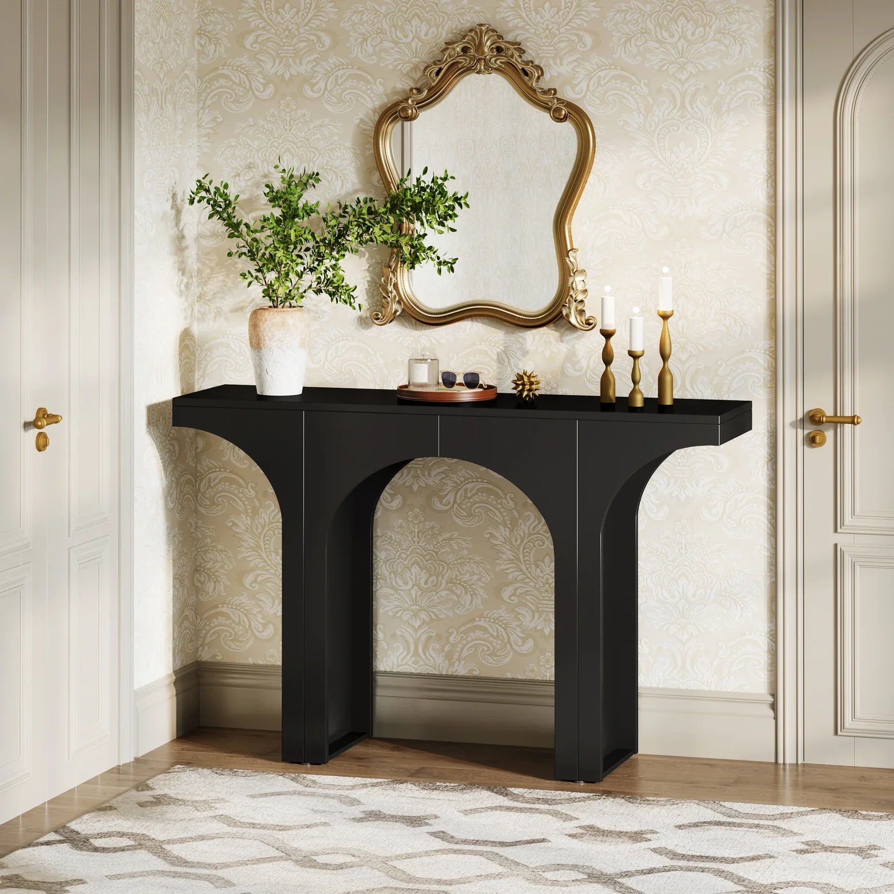 Tribesigns Console Table Modern Entryway Hallway Sofa Table With Arch Base Durable E1 Wood Construction