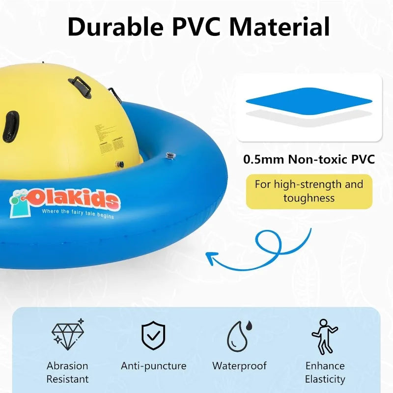 OLAKIDS 8FT Inflatable Dome Rocker Bouncer,Outdoor Kids Giant Roll and Play Seesaw Rocker w/ 6 Secure Handles,Max Weight 250 LBS