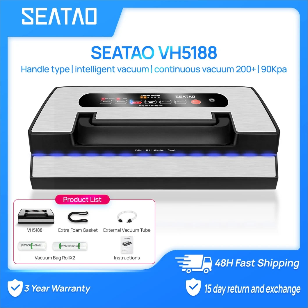 Seatao VH5188 vacuum packing machine Built in cutter&amp;storage Multifunction Automatic Vacuum Sealer Machine Commercial