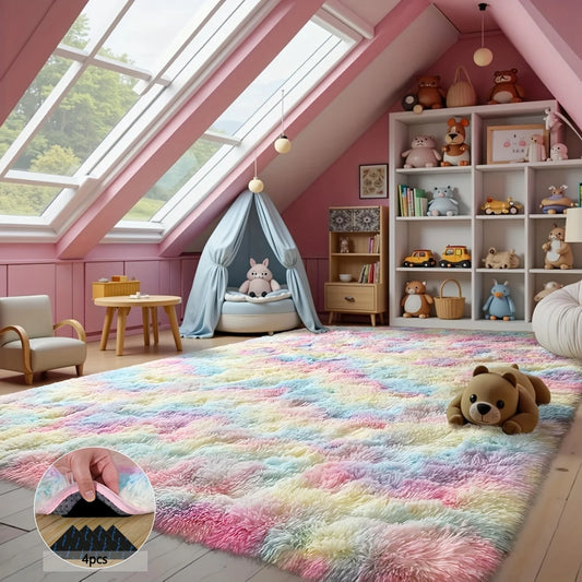 AUBUSSON Shaggy Non Slip Room Rug For Living Room