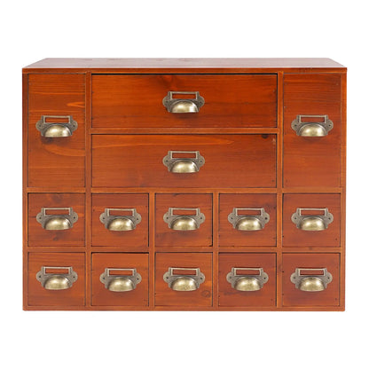 14 Drawers Apothecary Drawers Card Catalog Cabinet,Wooden Storage Box with Drawers,Library Card Catalog Cabinet for Desktop Orga