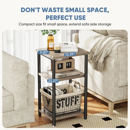 MCQ Three Tier Wood Coffee Table With Storage Shelf