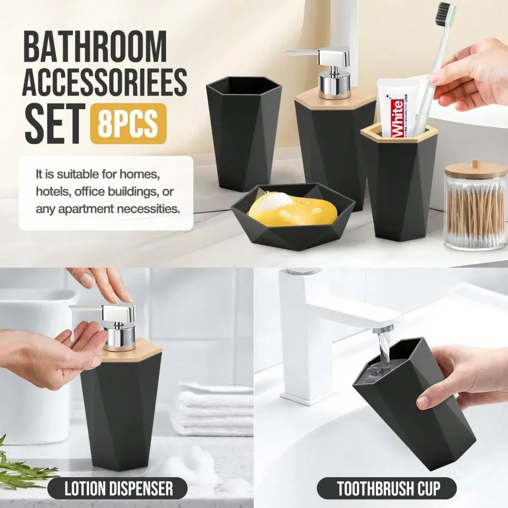 Bathroom Accessories OrganizerShaped Bathroom Set, Bathroom Accessory Set Of 8 Pieces, HighQuality And High Aesthetic Bathroom A