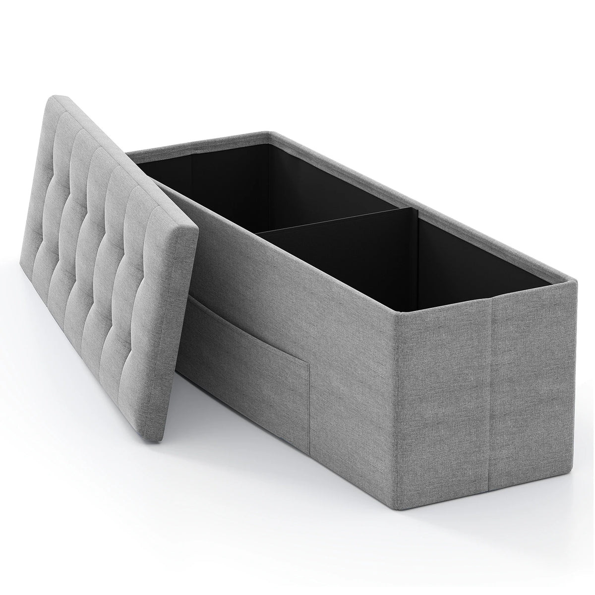 HOMASIS Folding Storage Ottoman Chest With Divider Bench