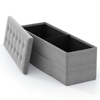 HOMASIS Folding Storage Ottoman Chest With Divider Bench
