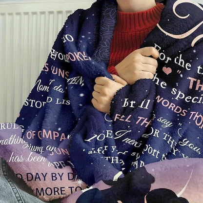 Flannel Blanket for Mom from Daughter - Heartfelt Inspirational Message - Soft Cozy All-Season Throw for Mother’s Day, Birthday