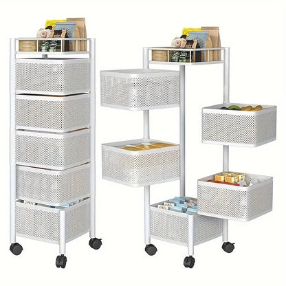 Rotating Kitchen Storage Rack 5 Tier Fruit And Vegetable Organizer