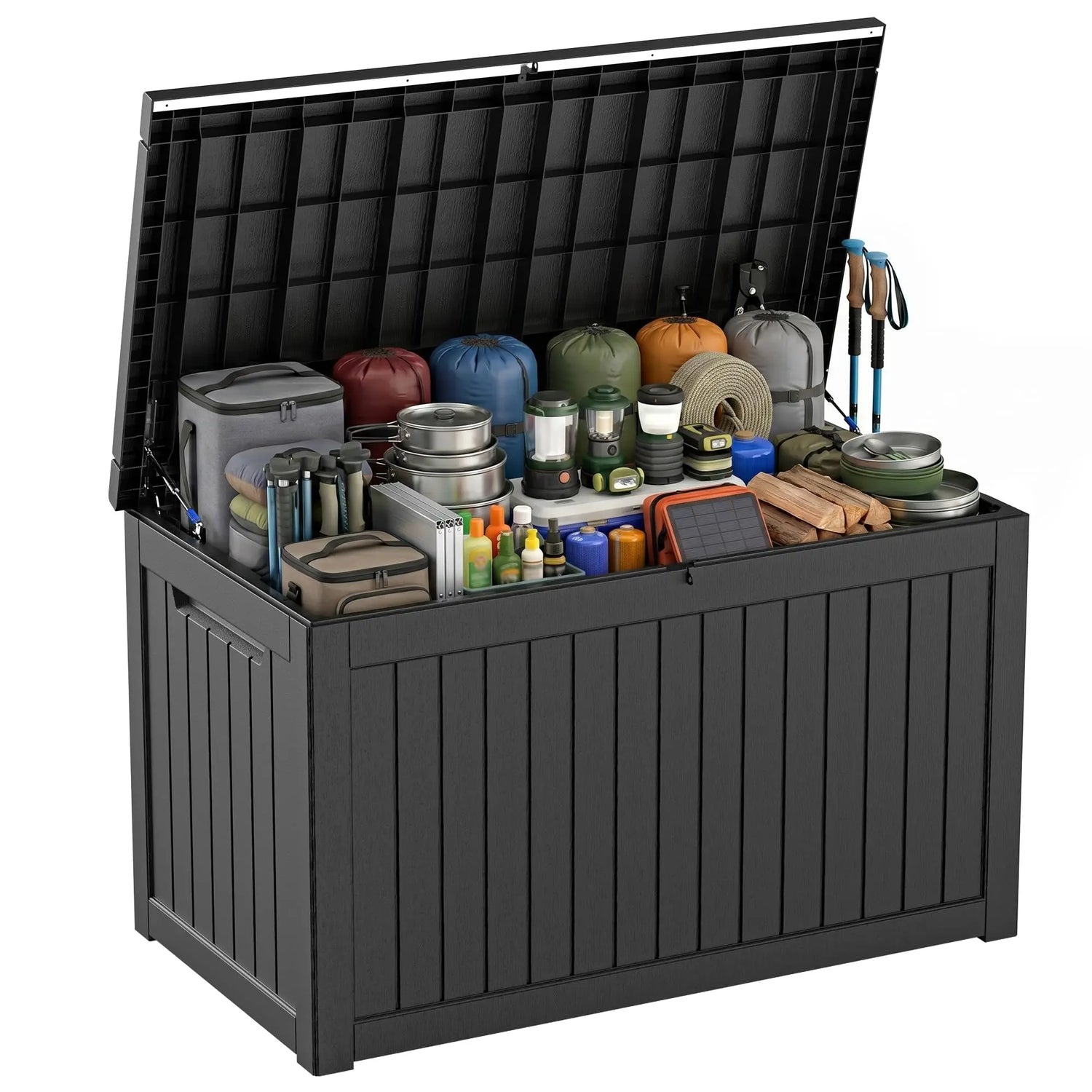 PatioZen 320 Gallon Large Resin Deck Box, Lockable Outdoor Storage Box for Patio Cushions Storage Furniture,Garden Tools