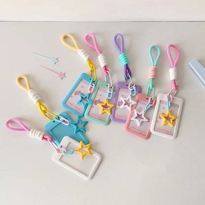 Kpop Photocard Holder Keychain Y2K PhotoCard Holder Kpop Charm Holders Kawaii Photo Card Keychain