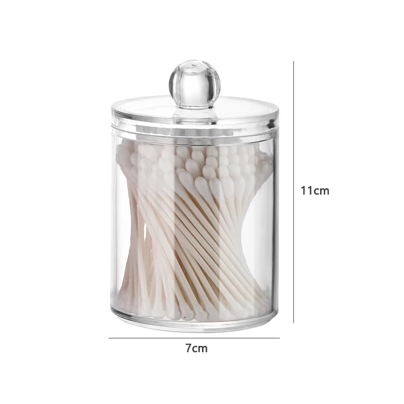 Acrylic Makeup Organizer For Cotton Swabs Jewelry And Remover Pads