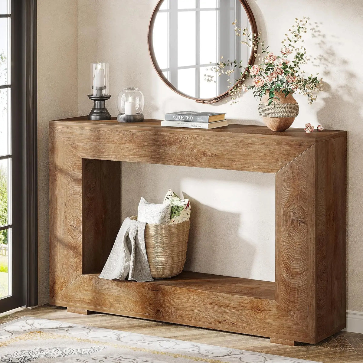 Tribesigns Farmhouse Console Sofa Table With Storage For Entryway