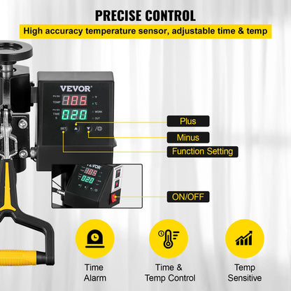 SucceBuy 2In1 Heat Press Machine 38*38CM Multifunctional 360° Swing-Away Digital Sublimation Printer Transfer DIY T-shirt Cap