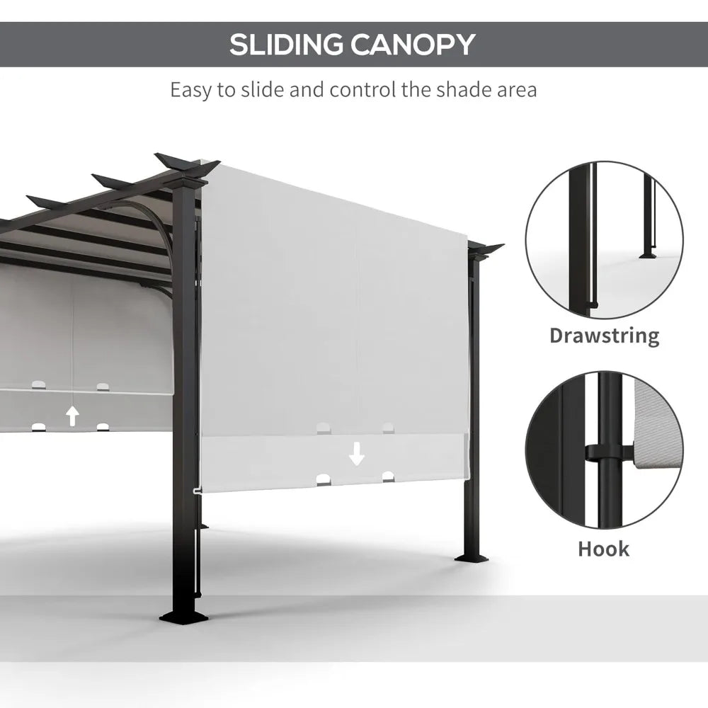 10' x 10' Patio Pergola with Weather-Resistant Steel Frame, Backyard Sun Shade Canopy Cover Shelter for Porch, Customized
